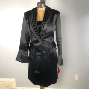 Satin Black Two Piece Set by JS Collections